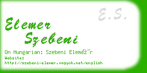 elemer szebeni business card